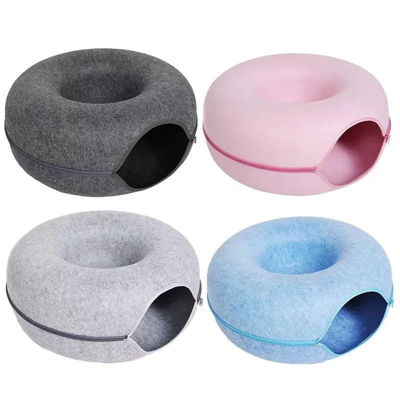 Cama-Túnel Interactiva "Donut" para Gatos (de Fieltro)
